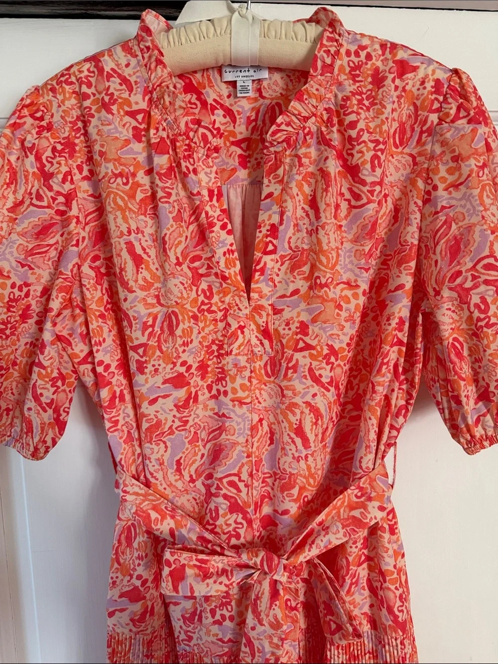 Current Air Los Angeles Printed Dress with Tie Waist
